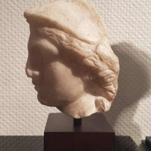 The goddess Minerva marble head sculpture, Roman period