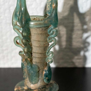 Romeins glas in de vorm van een mandje, Laat-Romeins Rijk, 4e-5e eeuw n.Chr.