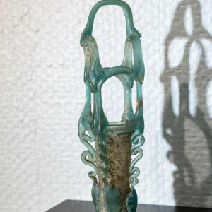 Roman glass in the shape of a basket, Late Roman Empire, 4th-5th century AD