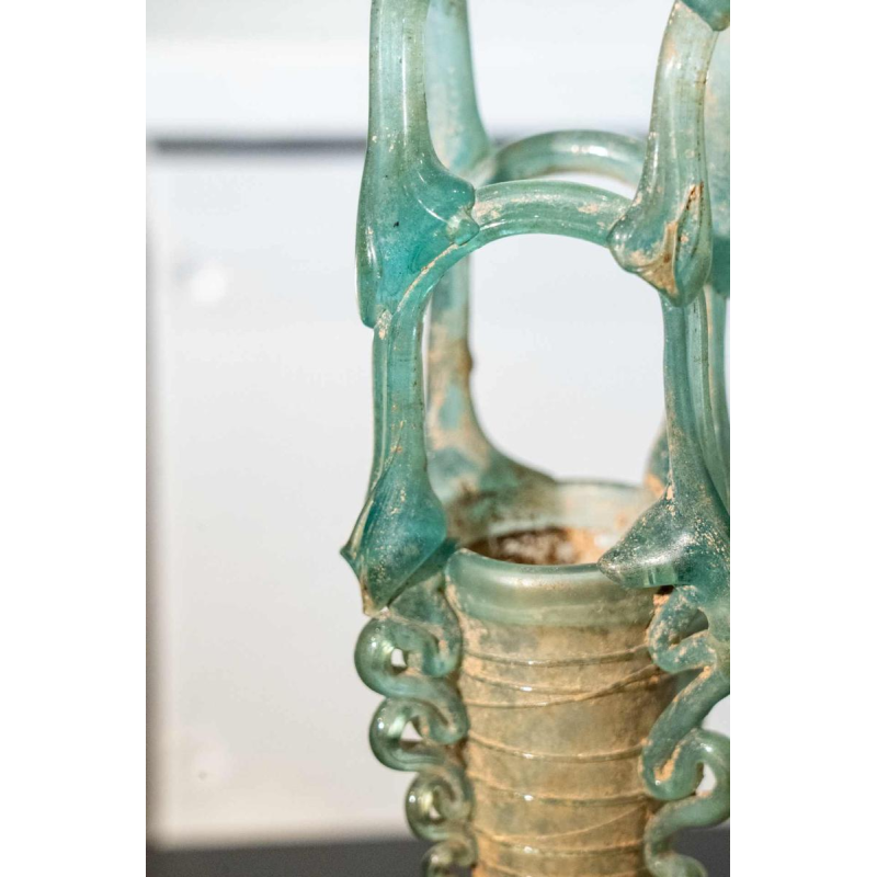 Romeins glas in de vorm van een mandje, Laat-Romeins Rijk, 4e-5e eeuw n.Chr.