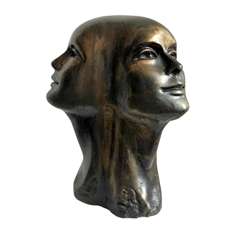 Charles DELPORTE “Regard de Lumière“, sculptuur in gepatineerde hars, 20e eeuw