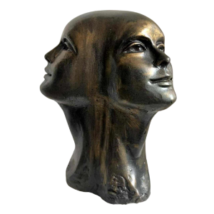 Charles DELPORTE “Regard de Lumière“, sculptuur in gepatineerde hars, 20e eeuw