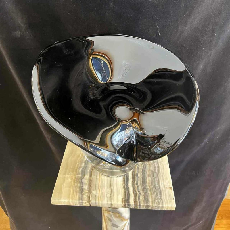 Alfred COLLARD pour Val Saint Lambert « Ombre et Lumière », grande sculpture, 1987