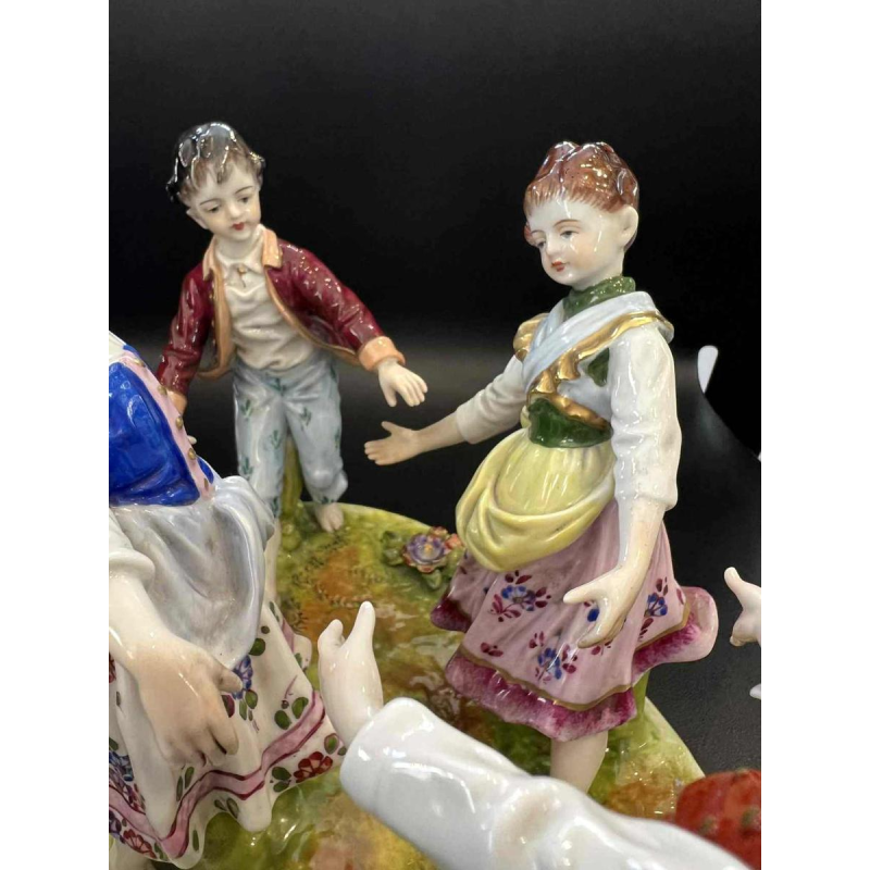 Volkstedt Rudolstat Thuringia ‘Children's Round’ group / porcelain sculpture, 20th century