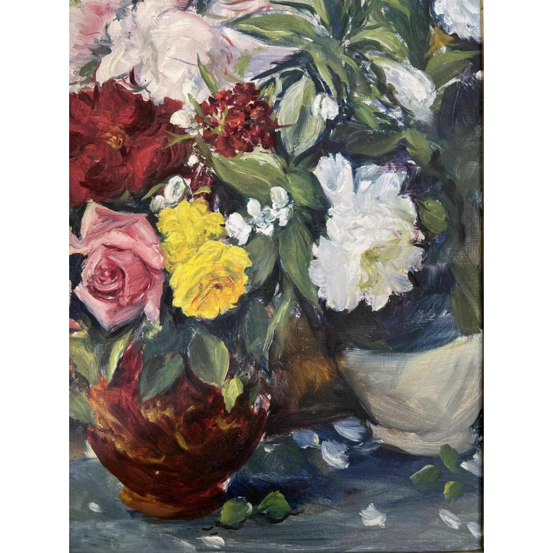 Adrien Dupagne “bouquet de fleurs“ stilleven schilderij, olieverf op doek
