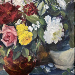 Adrien Dupagne “bouquet de fleurs“ stilleven schilderij, olieverf op doek