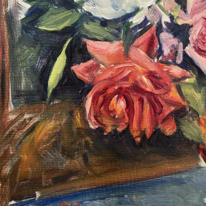 Adrien Dupagne “bouquet de fleurs“ stilleven schilderij, olieverf op doek