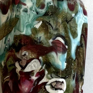 Giacomo Franchini & Pietro Bigaglia (attribué à) verre de Murano, flacon parfum / sel, XIXe s