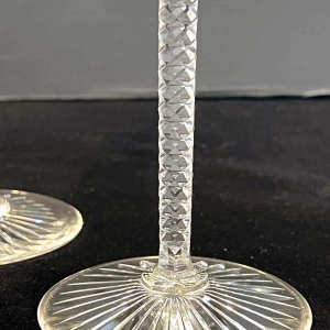 Val Saint Lambert, 6 wine glasses, cut and lined clear crystal