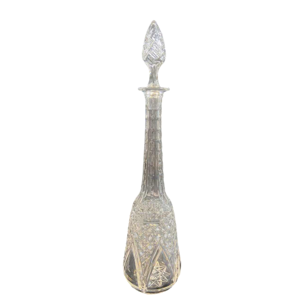 Val Saint Lambert, grande carafe à vin, cristal clair taillé