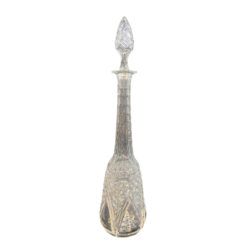 Val Saint Lambert, large wine decanter, clear cut crystal