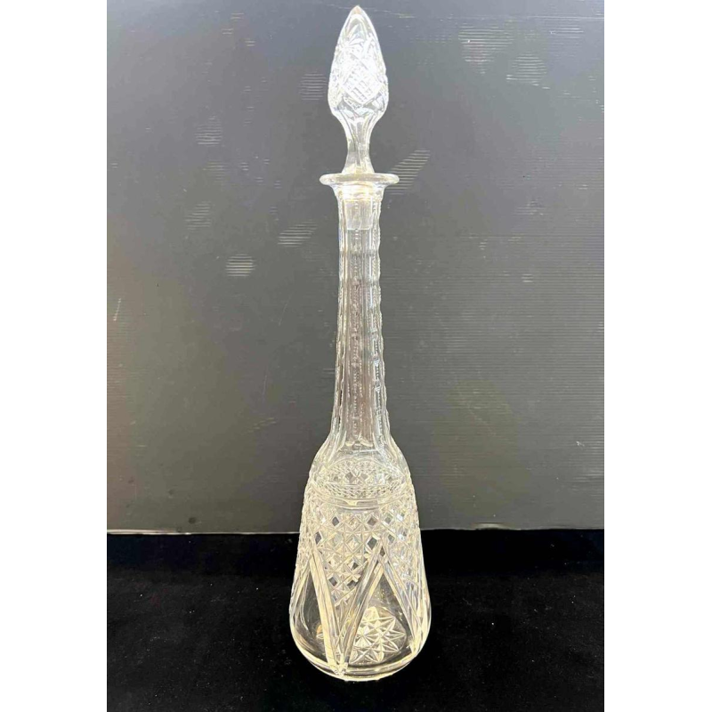 Val Saint Lambert, large wine decanter, clear cut crystal