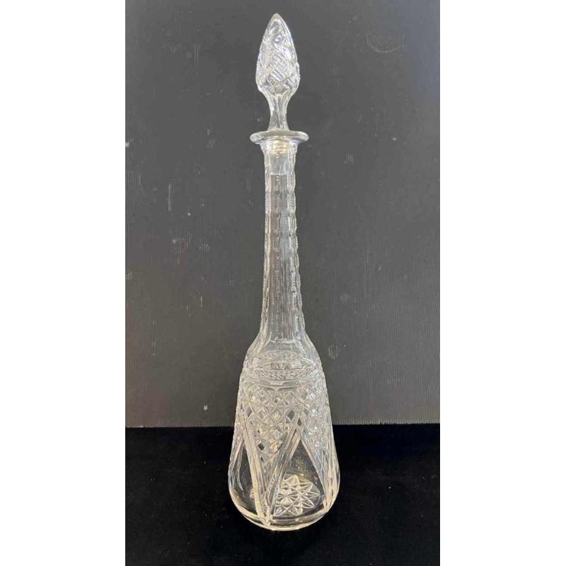 Val Saint Lambert, large wine decanter, clear cut crystal