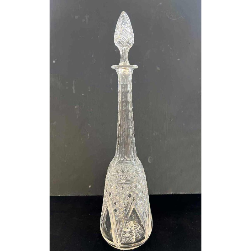 Val Saint Lambert, grande carafe à vin, cristal clair taillé