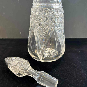 Val Saint Lambert, large wine decanter, clear cut crystal