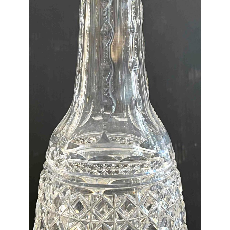 Val Saint Lambert, grande carafe à vin, cristal clair taillé