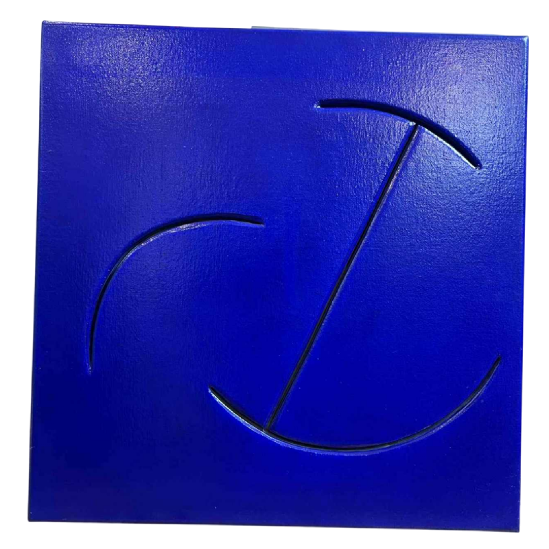 Pascal KOCH “Composition bleue” tableau abstrait, acrylique sur toile, école belge 1992