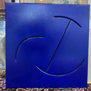 Pascal KOCH, “Composition bleue“, abstract painting, acrylic on canvas, belgian school 1992