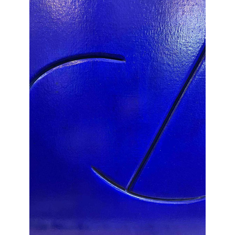 Pascal KOCH, “Composition bleue“, abstract painting, acrylic on canvas, belgian school 1992