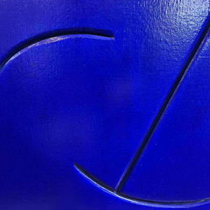 Pascal KOCH, “Composition bleue“, abstract painting, acrylic on canvas, belgian school 1992