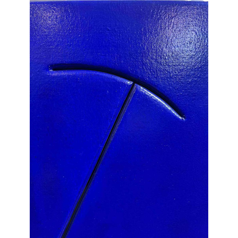 Pascal KOCH, “Composition bleue“, abstract schilderij, acryl op doek, belgische school 1992