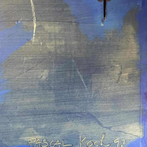 Pascal KOCH, “Composition bleue“, abstract painting, acrylic on canvas, belgian school 1992