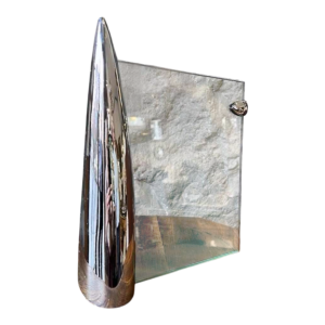 Philippe Starck 'Shark' cadre photo, acier chromé et verre, 1989