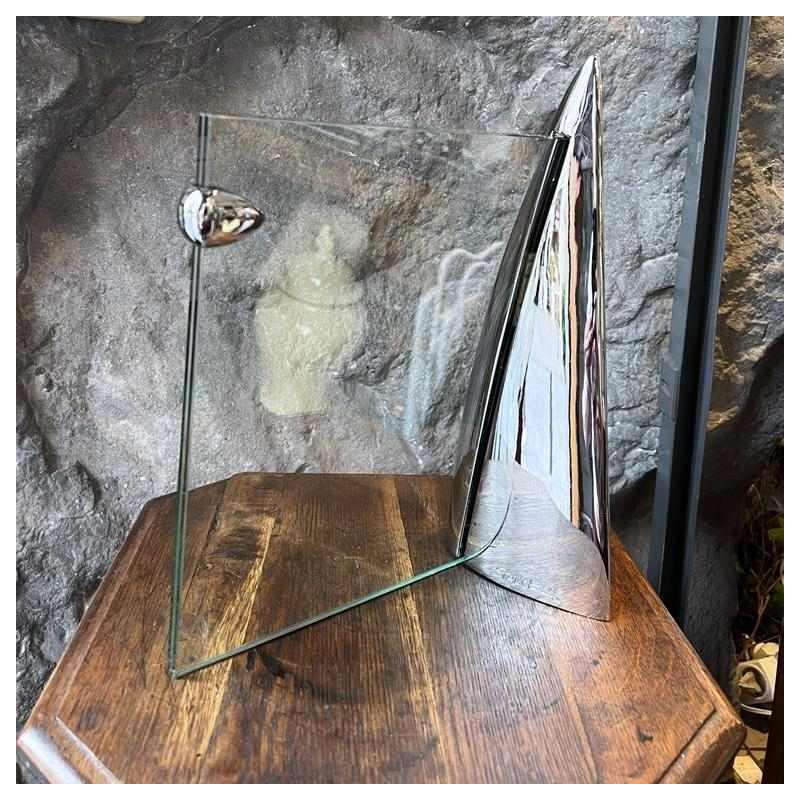 Philippe Starck 'Shark' cadre photo, acier chromé et verre, 1989
