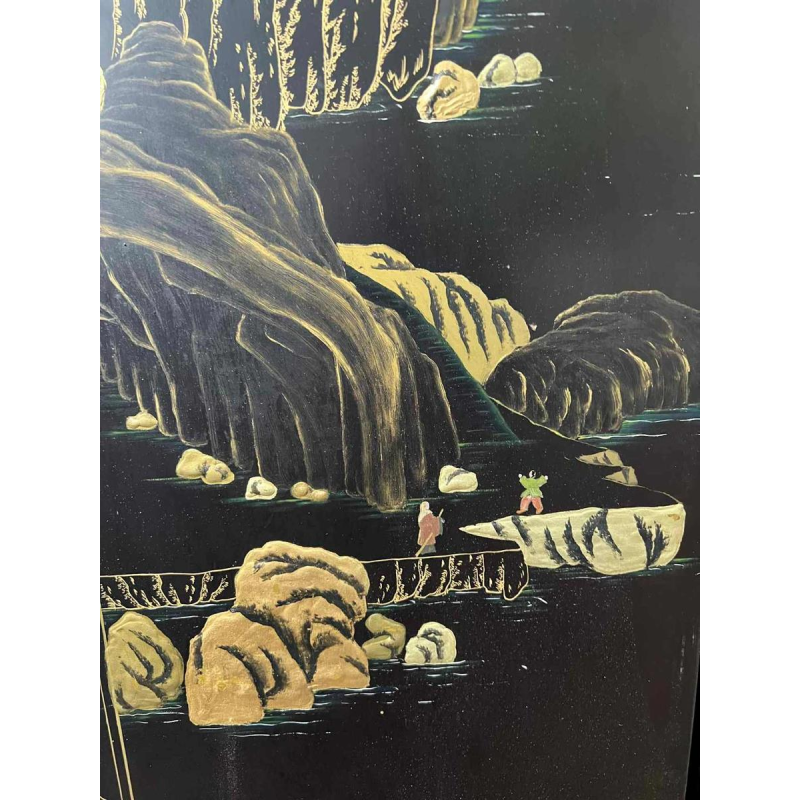 Paravent en laque de Coromandel à six feuilles, Chine XXe s