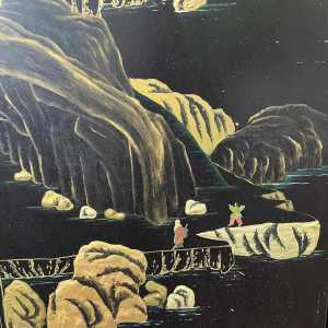 Paravent en laque de Coromandel à six feuilles, Chine XXe s