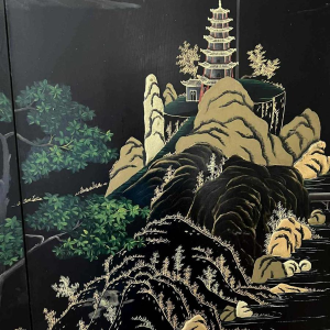 Zesbladige kamerscherm in Coromandel-lak, China 20e eeuw