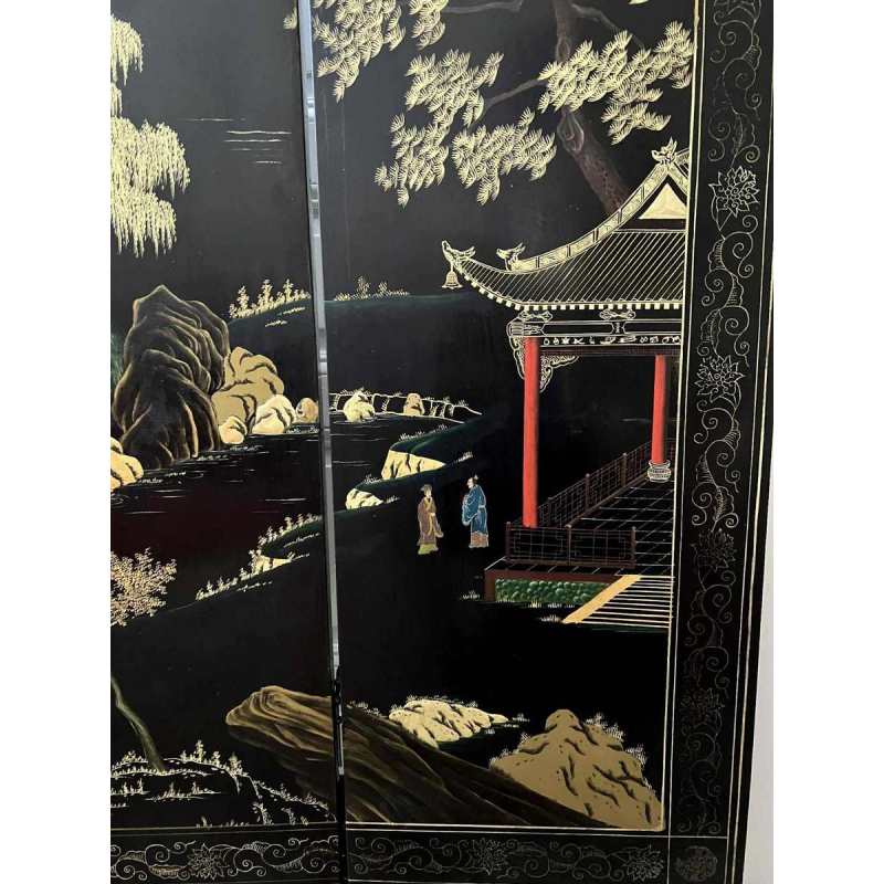 Six-panel Coromandel lacquer screen, China 20th century