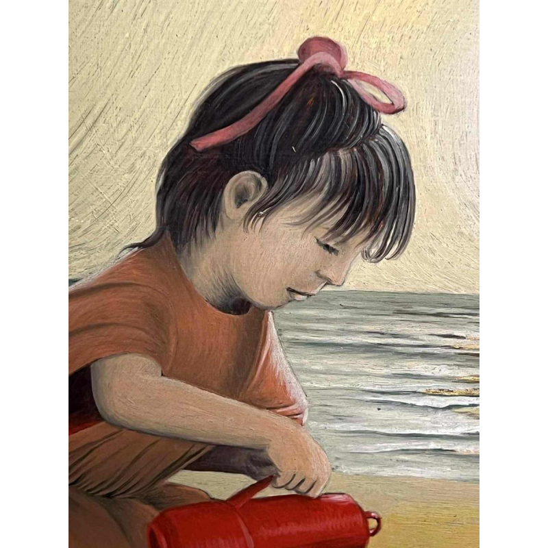 Hugo DE PUTTER “Geduld /Patience“ painting oil on panel, 1980