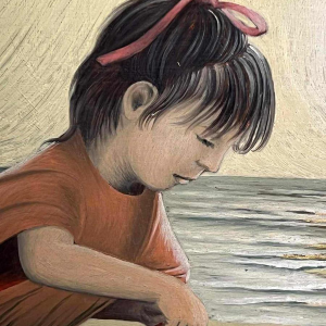 Hugo DE PUTTER “Geduld /Patience“ painting oil on panel, 1980