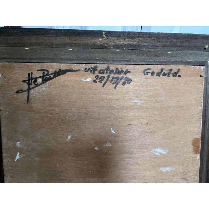 Hugo DE PUTTER “Geduld“ schilderij olieverf op paneel, 1980