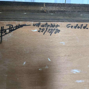 Hugo DE PUTTER “Geduld /Patience” tableau huile sur panneau, 1980