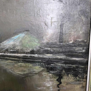 Pierre PAULUS “Paysage industriel sur les bords de la Sambre“ tableau huile sur toile, ca 1930