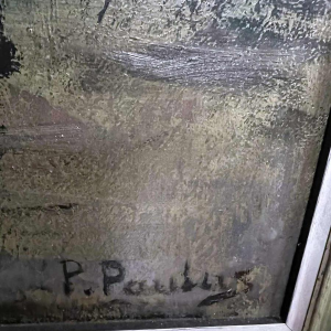 Pierre PAULUS “Industrial landscape on the banks of the Sambre“ painting oil on canvas, ca 1930