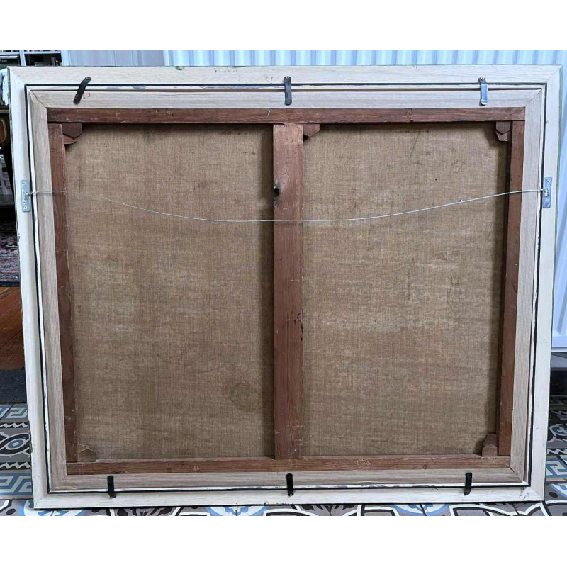 Pierre PAULUS “Paysage industriel sur les bords de la Sambre“ tableau huile sur toile, ca 1930