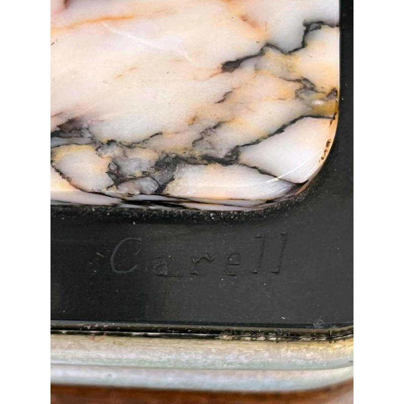 Carell 'Doe and fawn' Art Deco sculpture in regula on marble base, ca 1930