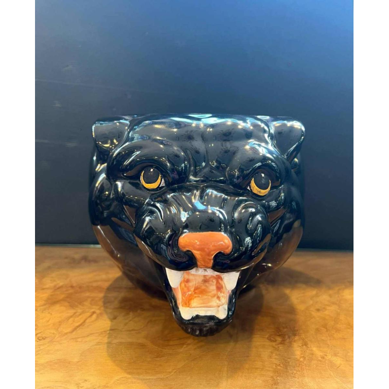 Jardinière “panthère noire“ en faience, ca 1970