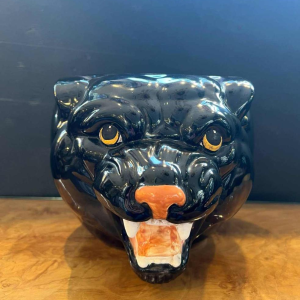 Black panther“ earthenware planter, ca 1970