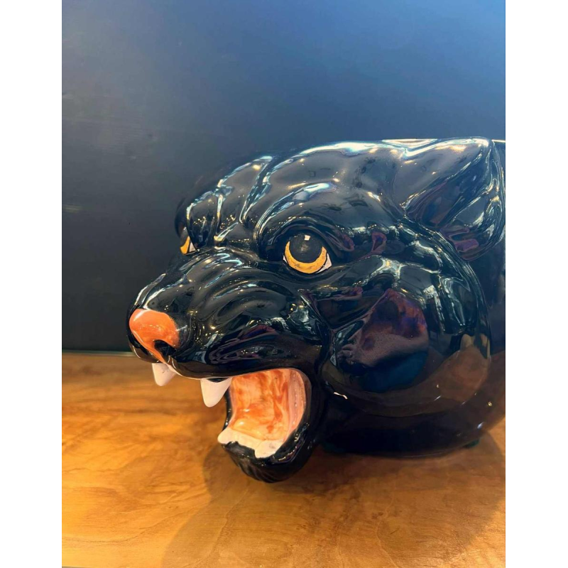 Black panther“ earthenware planter, ca 1970