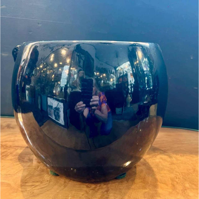 Zwarte panter“ aardewerken plantenbak, ca 1970