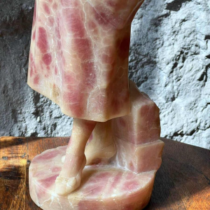 Young woman, sculpture in pink-tinted alabaster, Italian work circa 1900