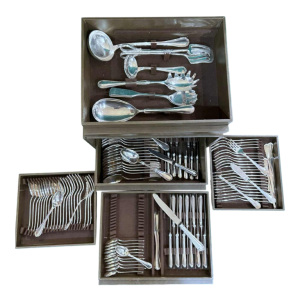 CHRISTOFLE, large SPATOURS 125 pieces silver-plated cutlery set