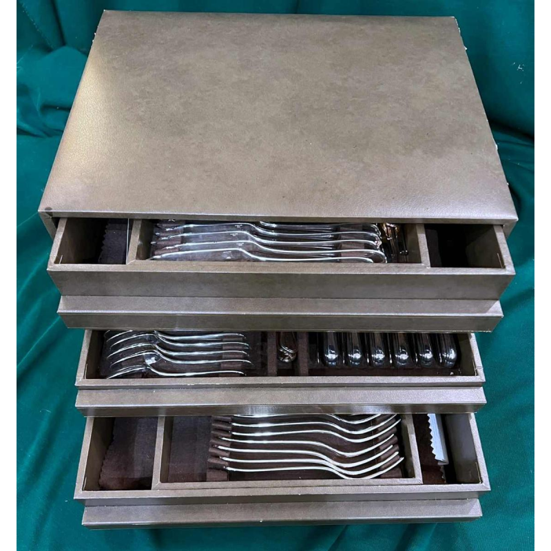CHRISTOFLE, large SPATOURS 125 pieces silver-plated cutlery set