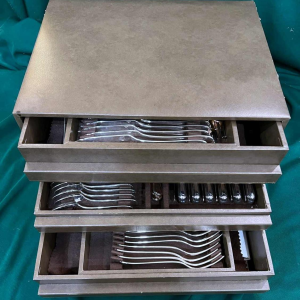 CHRISTOFLE, large SPATOURS 125 pieces silver-plated cutlery set