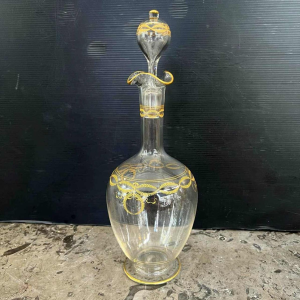 Baccarat crystal wine decanter, 'Byzantine doré' model