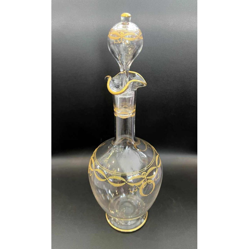 Carafe à vin en cristal de Baccarat, modèle "Byzantine doré"